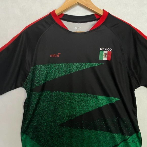 Mitre Soccer Jersey Mexico Graphic Print Crew Neck Short Sleeve Size Medium - Picture 1 of 6